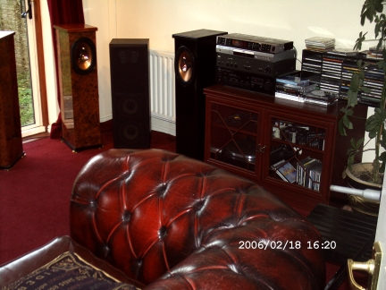 Demo room equipment; we have a variety of  amplifiers (Yamaha natural sound A-420, Nad 3020, Sonic T-class digital amp), the Resolution equalizer/Room correction unit (studio quality 24bit/96khz digital-see mic on RHS) , turntable (Dual Audiophile concept Cs505-3), cassette deck (jvc  tdw-308) and  of course Cd player (pioneer DV-575a SACD/DVD-A compatible -optical digital output is as good as any digital output gets!)