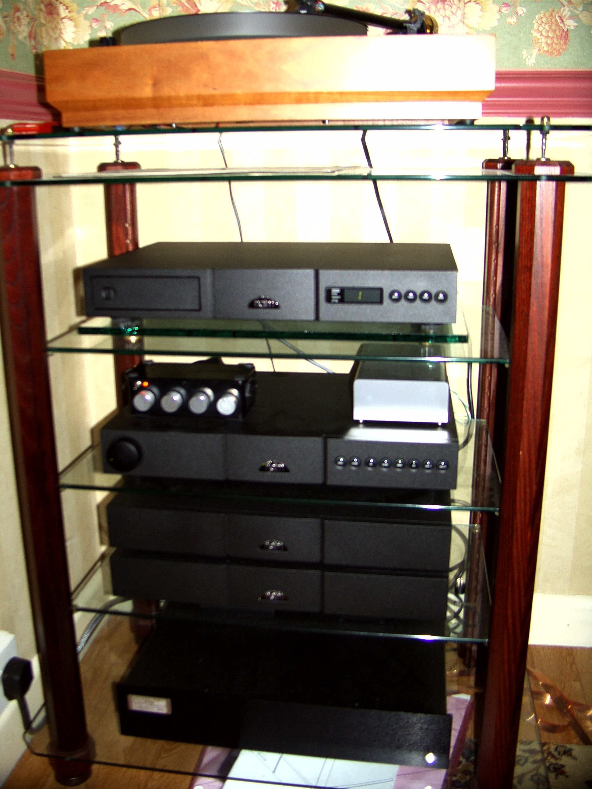 Cardiff customers 'Naim system' brand new, with our specially  made tone control unit next to his RIAA box on top of the 112 preamp(before we supplied equalizers). Click to enlarge